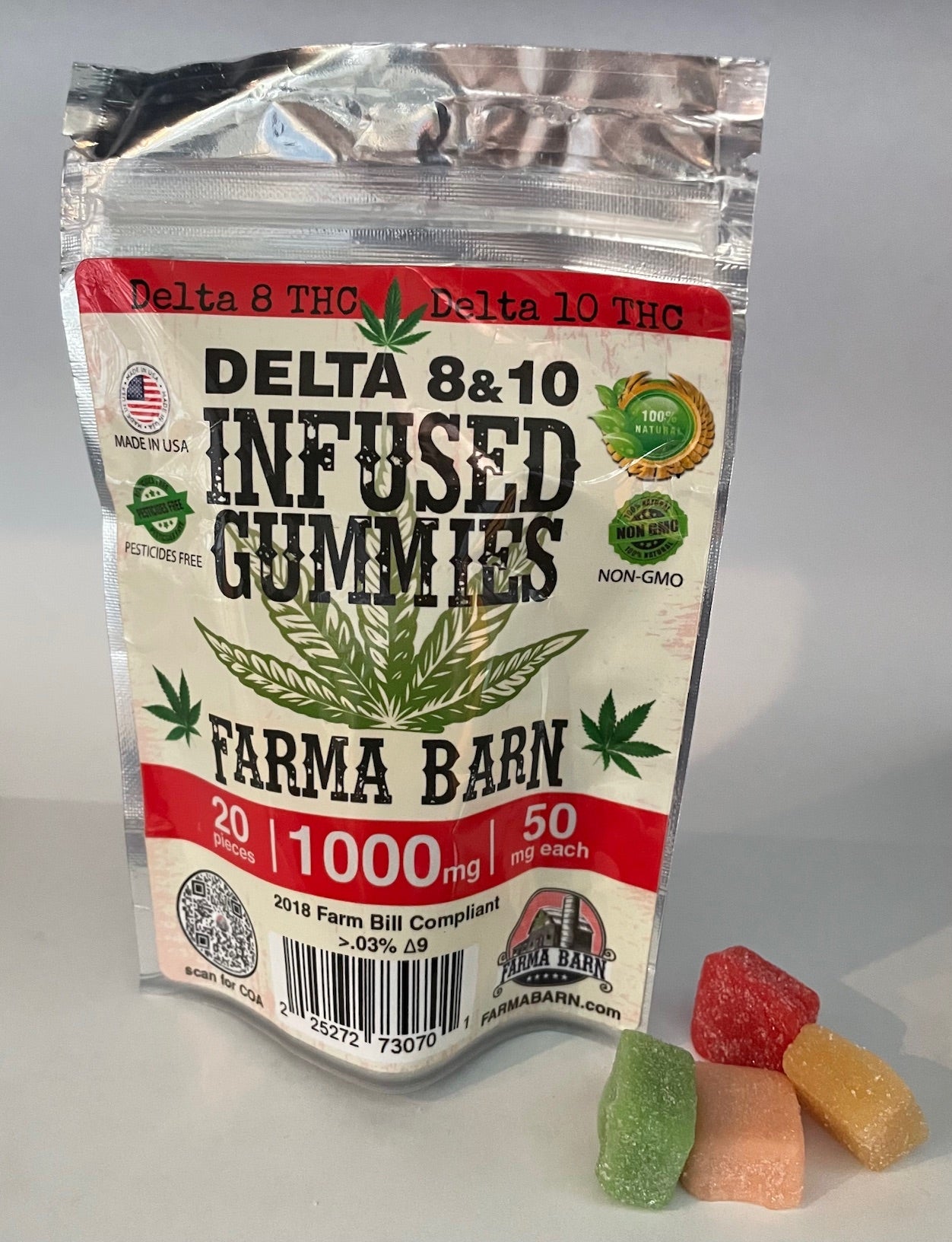 ∆8 / ∆10 Gummies (1,000mg total) 50mg each